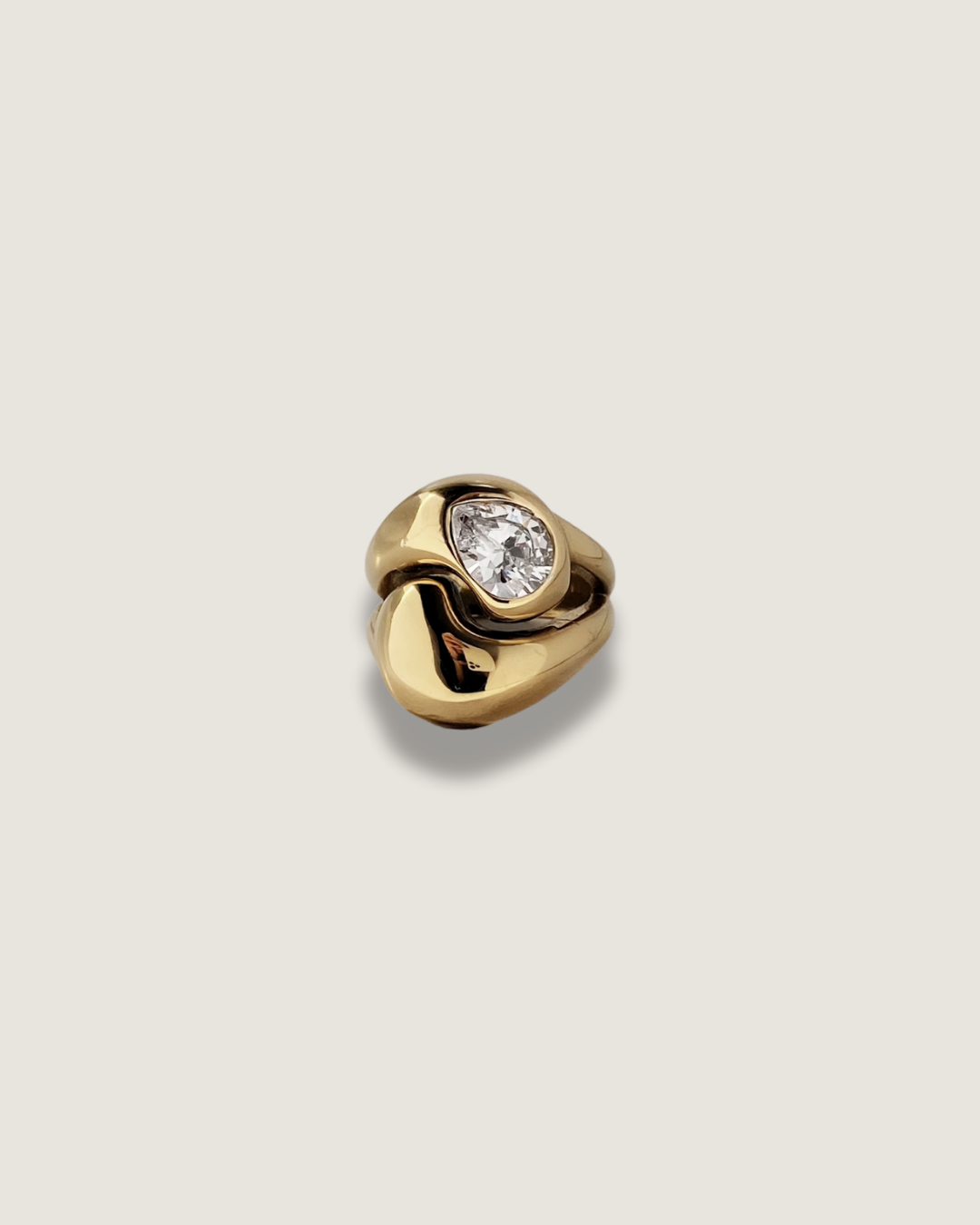 Pear Diamond Yin Yang Ring
