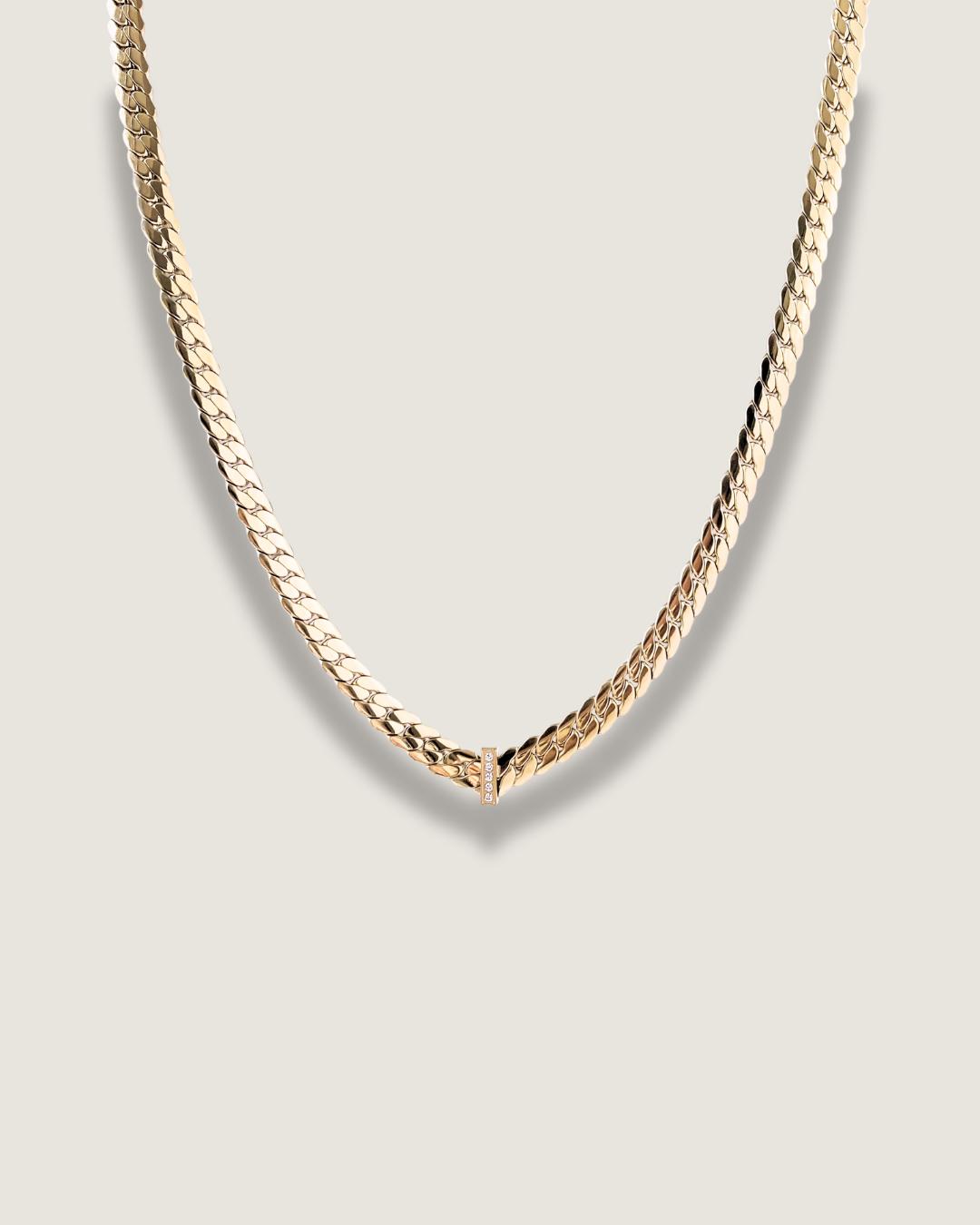 Zircon Curb Chain Necklace